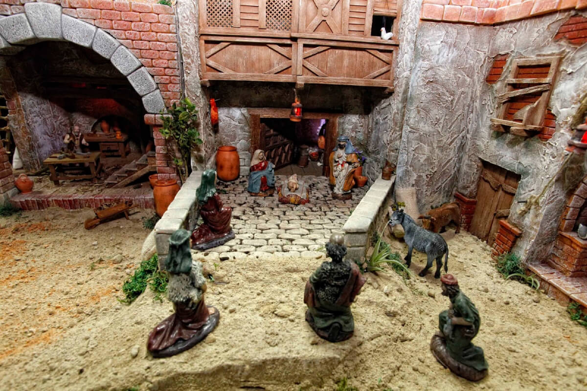 Natividad en uno de los espacios del Belén de Nati y Mario
