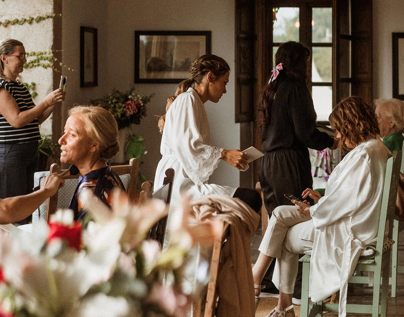 Momentos previos a una boda en la finca