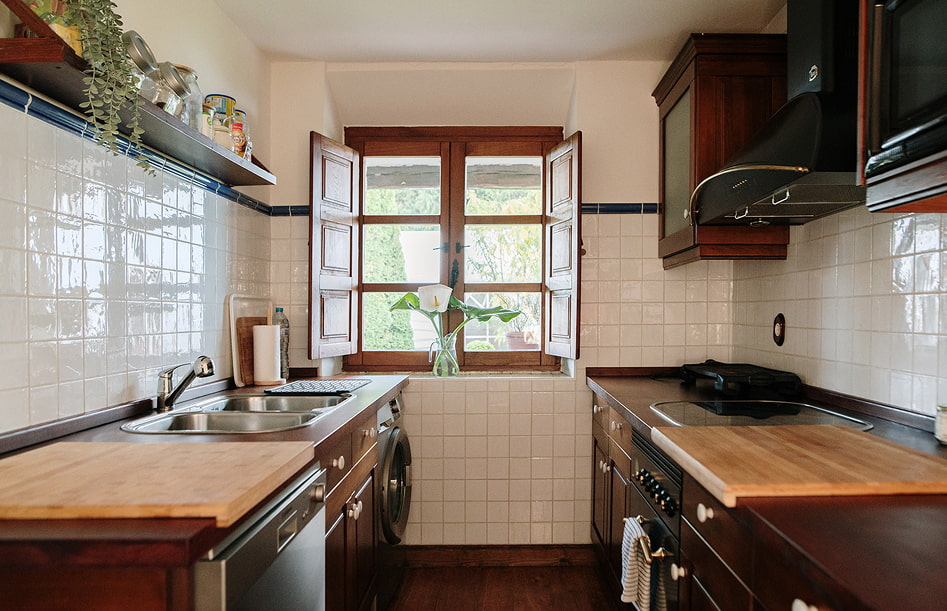 Cocina completa, de estética vintage